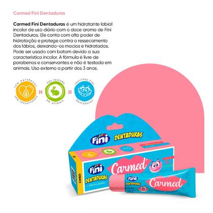 Imagem de Hidratante Labial Carmed Fini Dentaduras Efeito Gloss 10g