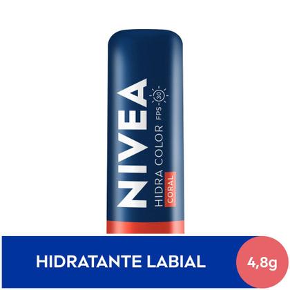 Imagem de Hidratante Labial Nivea Hidra Color FPS 30 Coral 4,8g