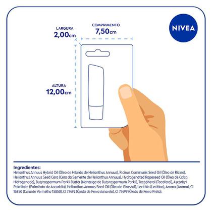 Imagem de Hidratante Labial NIVEA Shine 4,8g - com 24h de Hidratação