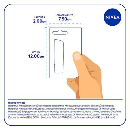 Imagem de Hidratante Labial NIVEA Shine 4,8g - com 24h de Hidratação