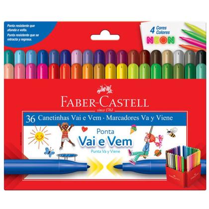 Imagem de Hidrocor Vai E Vem FABER CASTELL Caneta Hidrográfica 36 Cor
