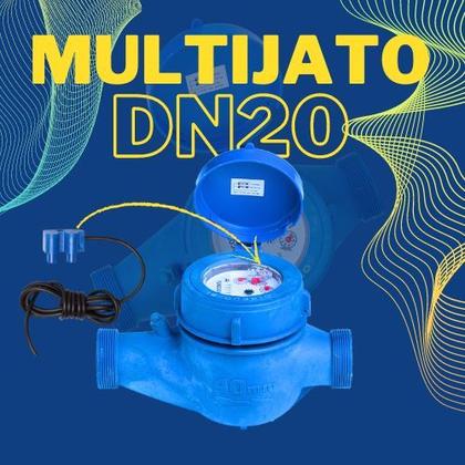 Imagem de Hidrômetro Plástico Multijato 10L/Pulso DN20 3/4 Polegadas - Hidroconta