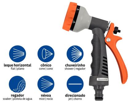 Imagem de Hidropistola 6 tipos de jato para Engate Rápido Multifunção Tramontina