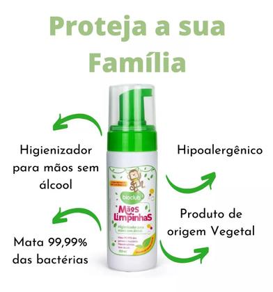 Imagem de Higienizador Vegano Sem Álcool Mãos Limpinhas Bioclub 200ml
