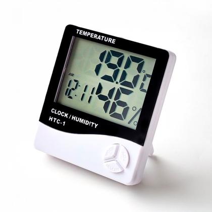 Imagem de Higrômetro Digital Termômetro Relógio Sensor De Temperatura