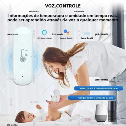 Imagem de Higrômetro Termômetro Mini Inteligente Para Ambientes Internos Sensor De Temperatura E Umidade