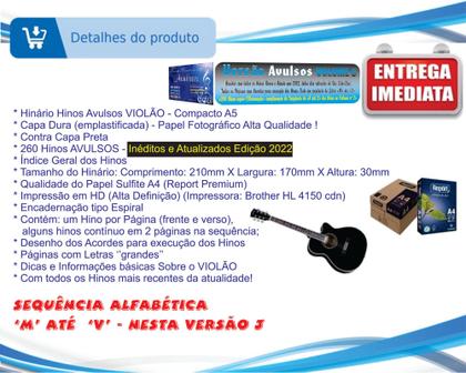 Imagem de Hinário Cifrado VIOLÃO Hinos AVULSOS - Volume 3 - de "M" até "V"