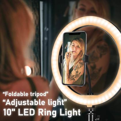 Imagem de Hing Ring Light Luz Iluminador Led + Tripé 2 Metros Suporte Celular Controle