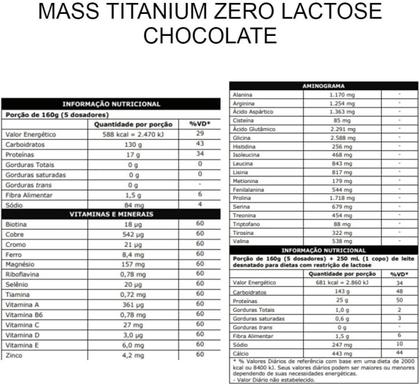 Imagem de Hipercalórico Max Titanium Mass Titanium 17500 Zero Lactose Chocolate 2,4kg