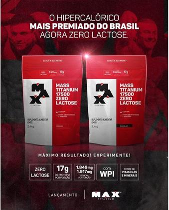 Imagem de Hipercalórico Max Titanium Mass Titanium 17500 Zero Lactose Chocolate 2,4kg