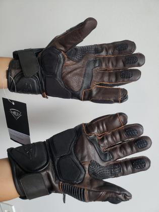 Imagem de Hlx luva de couro cafe racer rustic marrom tam g