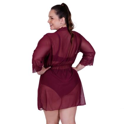 Imagem de Hobby Plus Size Roupão de Renda Sensual - c5 IZA