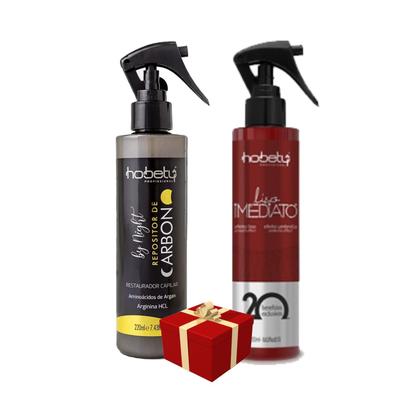 Imagem de Hobety Repositor Carbono Leave-In 220Ml+ Liso Imediato 255Ml