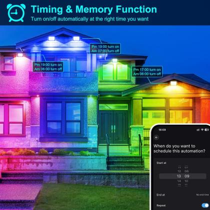 Imagem de Holofote LED CREPOW RGB 100W Bluetooth IP66, pacote com 4