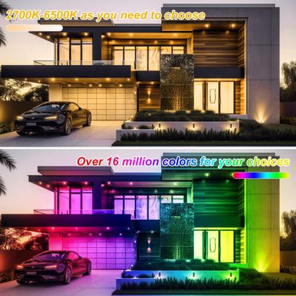 Imagem de Holofote LED CREPOW RGB 100W Bluetooth IP66, pacote com 4