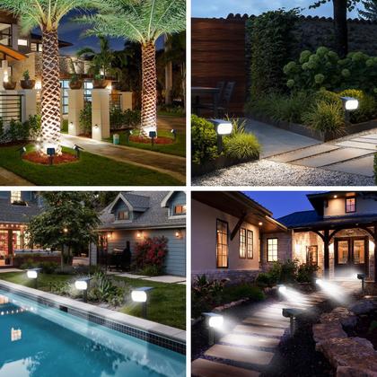 Imagem de Holofotes solares nipify, pacote 8, 56, sensor de movimento LED à prova d'água