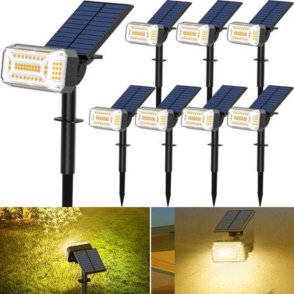 Imagem de Holofotes solares WENATY 102 LED IP65 à prova d'água, pacote com 8