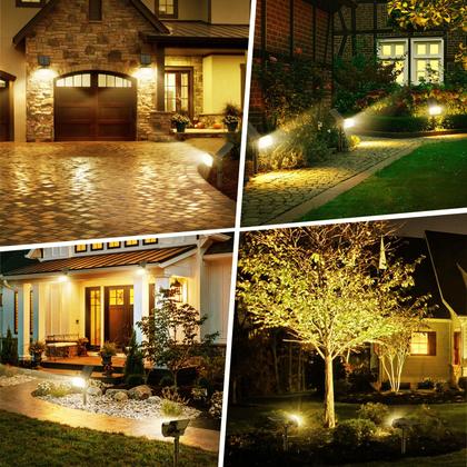 Imagem de Holofotes solares WENATY 102 LED IP65 à prova d'água, pacote com 8