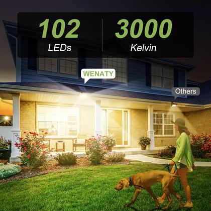 Imagem de Holofotes solares WENATY 102 LED IP65 à prova d'água, pacote com 8