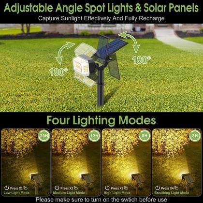 Imagem de Holofotes solares WENATY 102 LED IP65 à prova d'água, pacote com 8