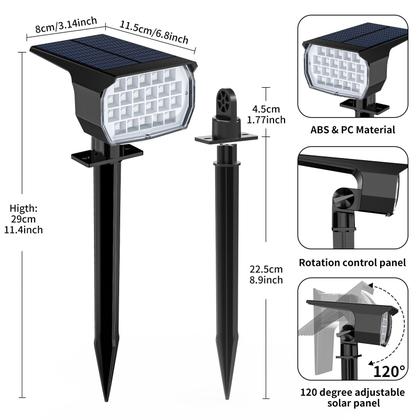 Imagem de Holofotes solares WENATY Color Changing 7 modos, pacote com 6 IP65
