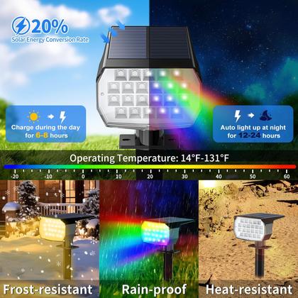 Imagem de Holofotes solares WENATY Color Changing 7 modos, pacote com 6 IP65