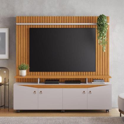 Imagem de Home Conceito com Painel Ripado TV até 65 Polegadas Cinamomo Off White