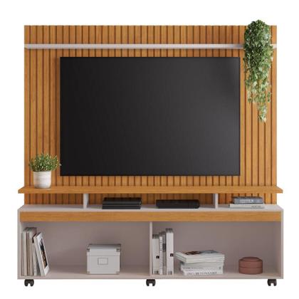 Imagem de Home Conceito com Painel Ripado TV até 65 Polegadas Cinamomo Off White