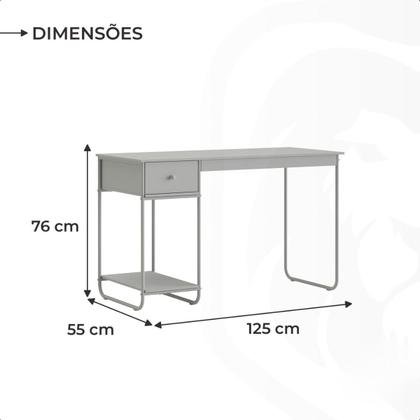 Imagem de Home Office Escrivaninha Estilo Industrial MDF Porta Itens Escritório Nicho CPU Compacta Funcional