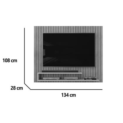 Imagem de Home p/ TV até 55 Pol Ripe 134x108cm Freijo/Off White - DJ Móveis