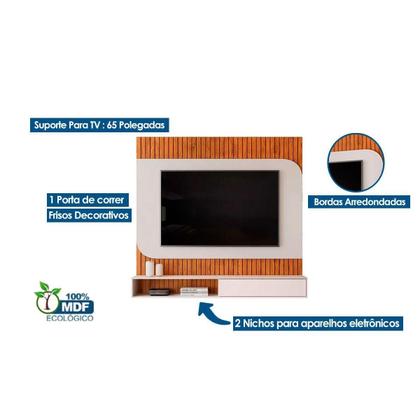 Imagem de Home p/ TV até 65 Pol Tom 150x139cm Freijo/Off White - DJ Móveis