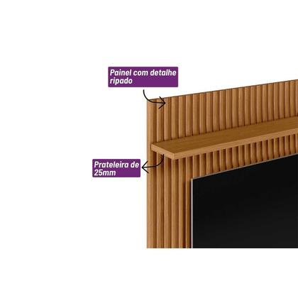 Imagem de Home p/ TV até 75 Pol Genova c/ 1 Prateleira 200x130cm Nature Fosco - Linea Brasil