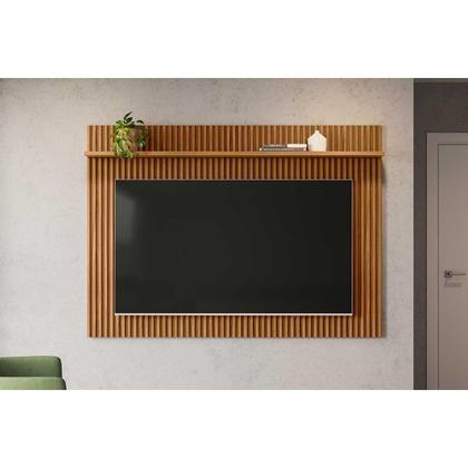 Imagem de Home p/ TV até 75 Pol Genova c/ 1 Prateleira 200x130cm Nature Fosco - Linea Brasil