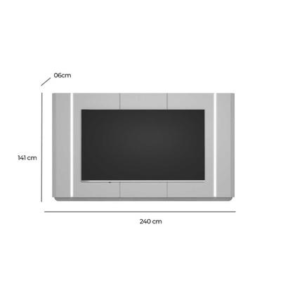 Imagem de Home p/ TV até 75 Pol Santorini 239x141cm Tauari/Off White Fosco - Linea Brasil