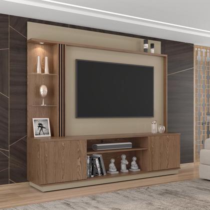 Imagem de Home Painel Atlanta Sala TV 65 Polegadas C/ LED Freijo/Fendi