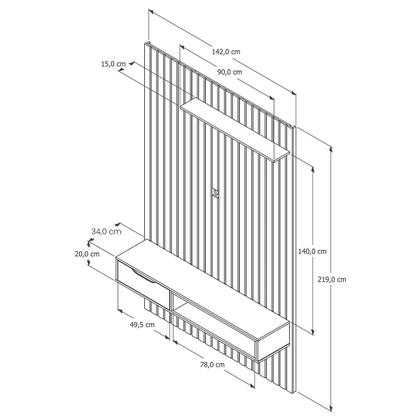 Imagem de Home Painel Ripado Tucumã 1.4 com 1 Gaveta P/ TV até 50' Pol
