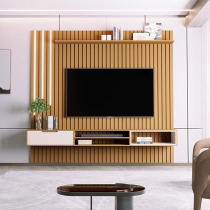 Imagem de Home Painel Ripado Tucumã 2.3 com 1 Gaveta com LED