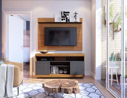 Imagem de Home para TV com Portas Vernita Noce Preto