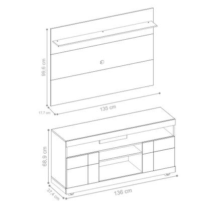 Imagem de Home para TV com Portas Vernita Noce Preto