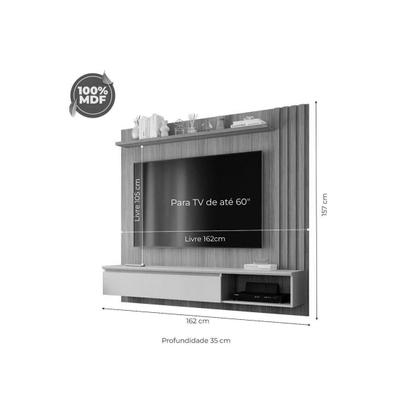Imagem de Home para TV Panama Plus até 60 Polegadas c/ 1 Porta e 1 Nicho Nature/Off White - Permóbili