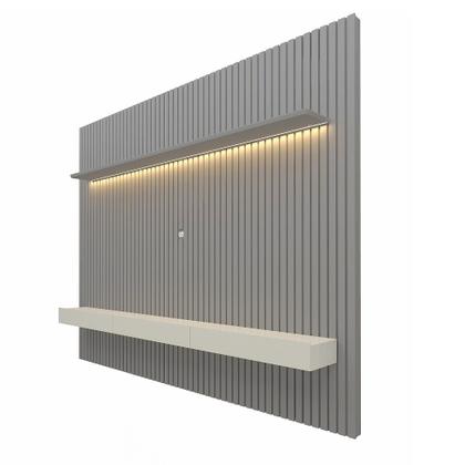 Imagem de Home Para Tv Ripado Led Nobre 230 Cinza Off White - Gelius