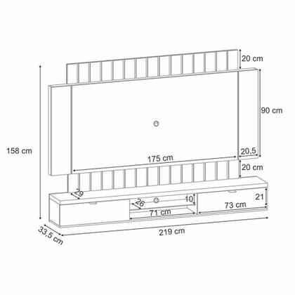 Imagem de Home Suspenso Ambiente Illusion 2.2 Off White Cinamomo - Hb Móveis