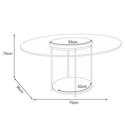 Imagem de Home Suspenso Empire Castanho Off White e Kit Mesa de Centro Sky Castanho- HB Móveis