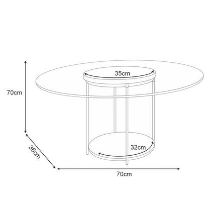 Imagem de Home Suspenso Empire Cinamomo Off White e Kit Mesa de Centro Sky Off White- HB Móveis