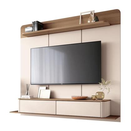 Imagem de Home Suspenso Galax Castanho Off White e Aparador Infinity Off White- HB Móveis