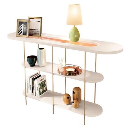 Imagem de Home Suspenso Galax Castanho Off White e Aparador Infinity Off White- HB Móveis