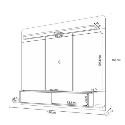 Imagem de Home Suspenso Galax Champanhe Off White - HB Móveis