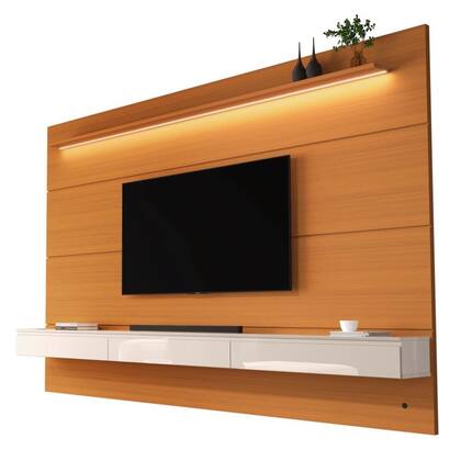 Imagem de Home Suspenso NT Com LED Para TV Até 75'' Polegadas Cor Cedro / Off White