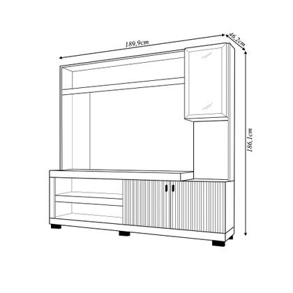 Imagem de Home Theater Alvorada TV até 55 com LED Freijó/Off White G11 - Gran Belo