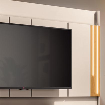 Imagem de Home Theater Decorativo Montane para TV até 75" com LED Off White/Cinamomo G26 - HB Móveis
